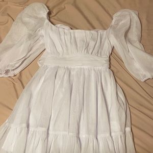 Lucy in the Sky white chiffon dress